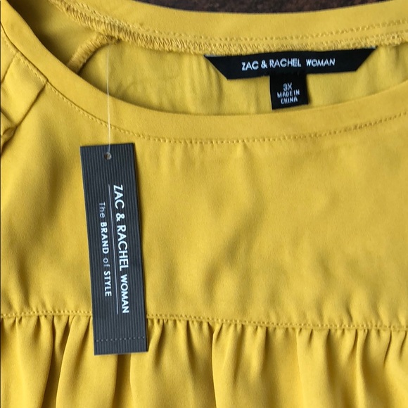 Zac & Rachel Solid Mustard Top - Picture 5 of 6